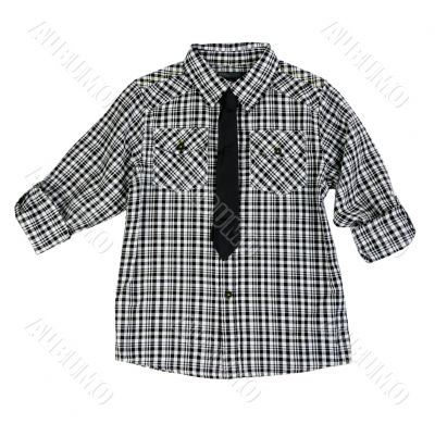 Checkered shirt and tie
