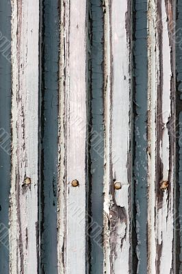 A background of closeup weathered white painted wood