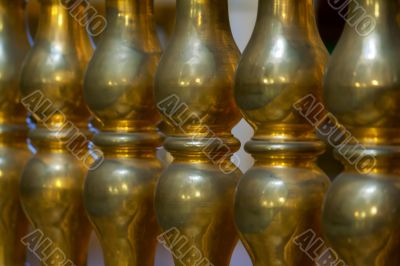 gilded pillars in the church