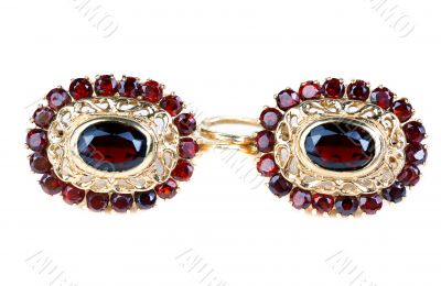 gold earrings with ruby &acirc;&euro;&lsaquo;