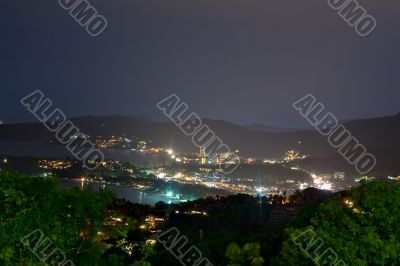 night view from the viewpoint of Phuket