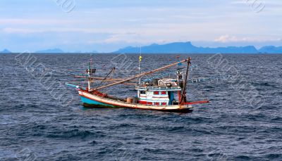 Thai fishing schooner at sea