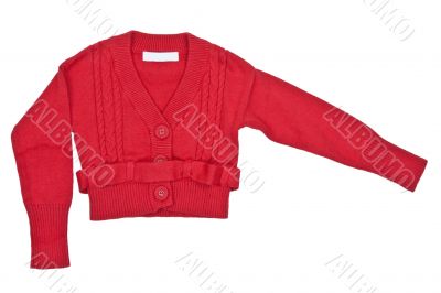 red sweater with a belt