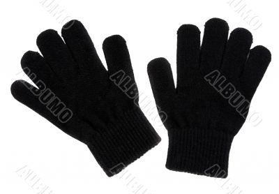 A pair of black gloves