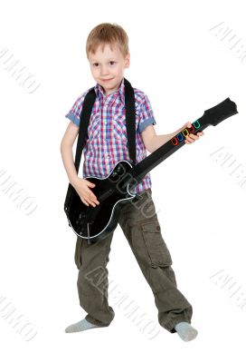 The boy with the electronic guitar 