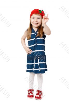 Happy smiling little girl isolate on white background