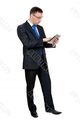 Young businessman with a Tablet PC