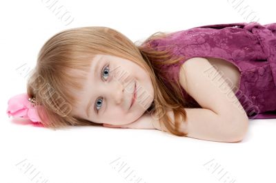 Portrait of a little girl four years old