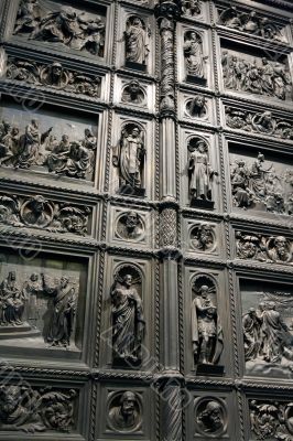 fragment of the iron door of the church