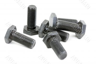 Bolts coated with protective varnish (heap)