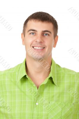 portrait of a handsome young man enjoying