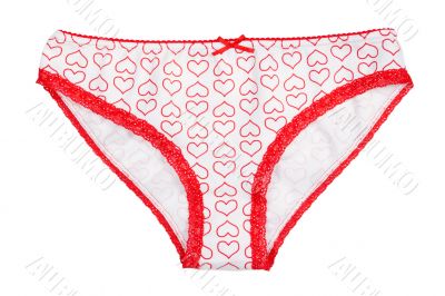 nice women`s panties isolated on a white background