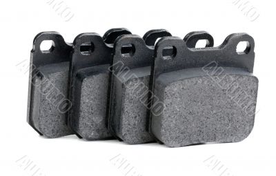 brake pads closeup on white background