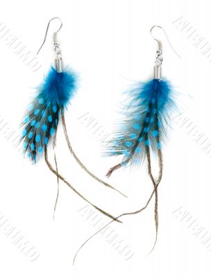 A pair of ladies earrings from feather