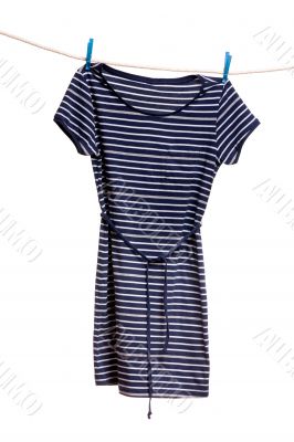 Clothes hanging isolated on white Clothes hanging isolated on white