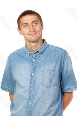 young casual man portrait isolated on white background