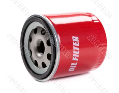 New oil filter car in red steel case