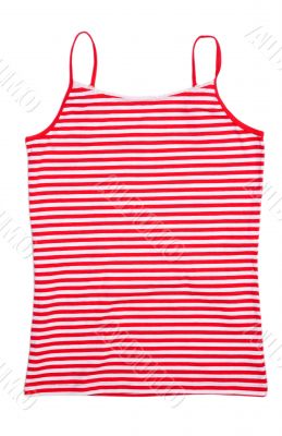 Front view of red stripped shirt