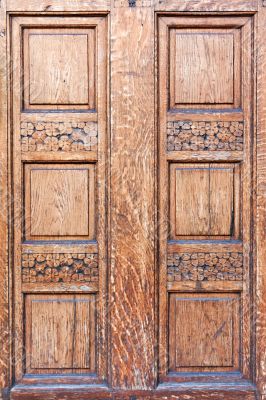 Fragment of a wooden door