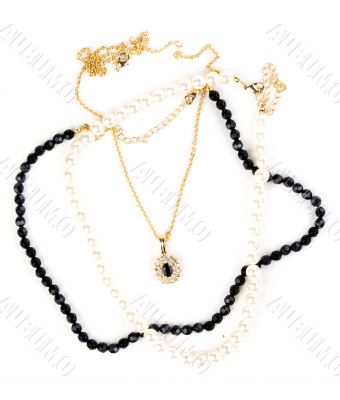 beads and chain with a pendant