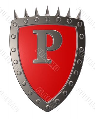 shield with letter p
