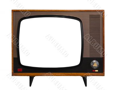 Vintage TV with isolated screen