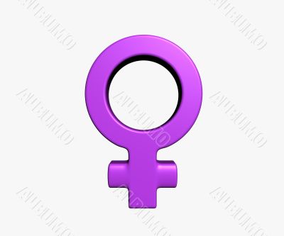 female symbol on white background - 3d illustration