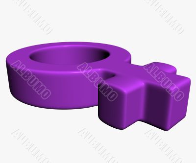 female symbol on white background - 3d illustration female symbol on white background - 3d illustration