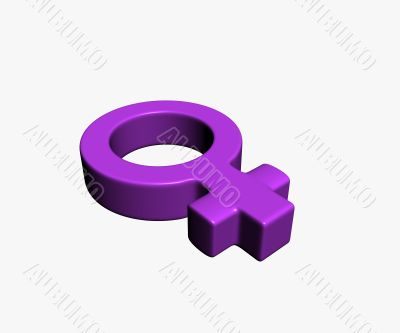 female symbol on white background - 3d illustration