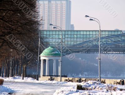 Embankment of the Moskva River in winter