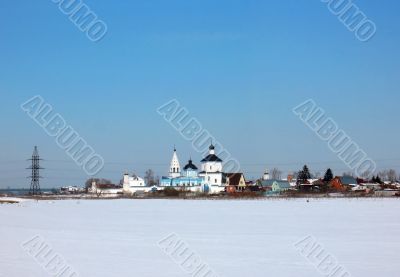 Rural landscape with church