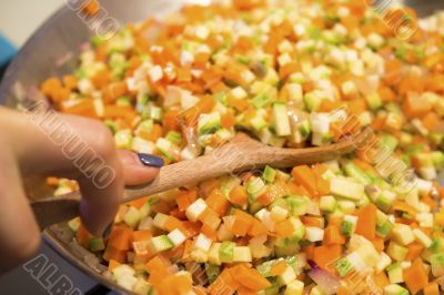 Chopped vegetables