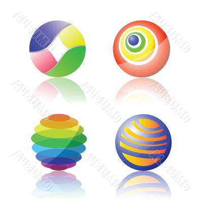 isolated color spheres