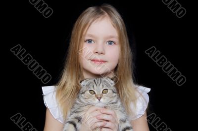 Girl with grey kitty