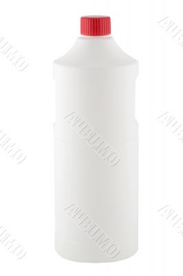 white plastic bottle red cap