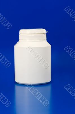 white plastic medicine container