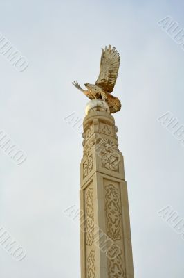 Memorial monument of an eagle with spread wings