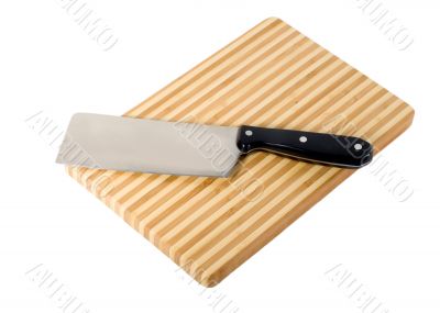 Meat-cleaver and chopping board