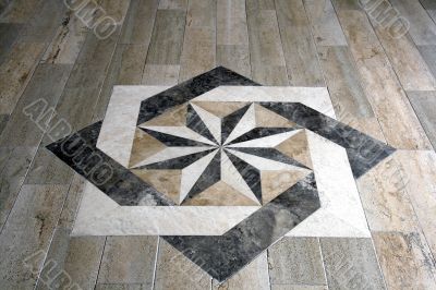 Marble floor with star shape tile