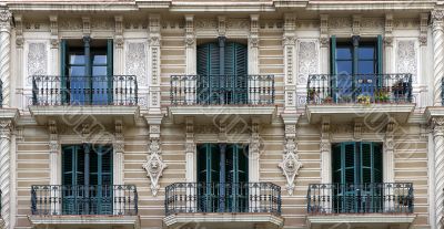 old window with balcony