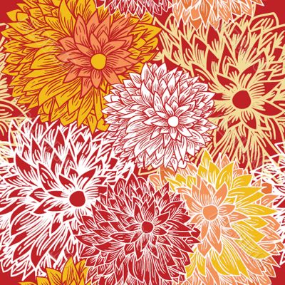 Floral seamless pattern in autumn colors
