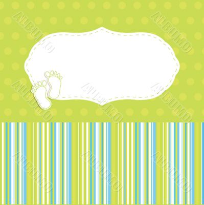 baby boy announcement card. vector illustration