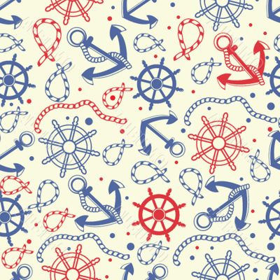 Seamless pattern with  anchors