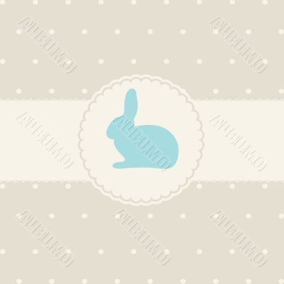 Abstract easter card with cute bunny