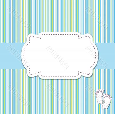 baby boy announcement card. vector illustration