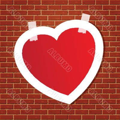 Heart on the brick wall