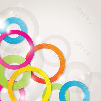 Abstract background with circles and squares