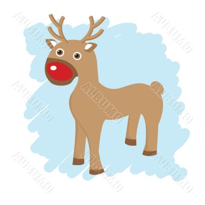 Christmas card with cute reindeer