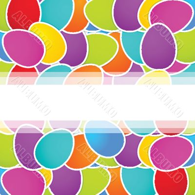 Easter card with  hand drawn eggs