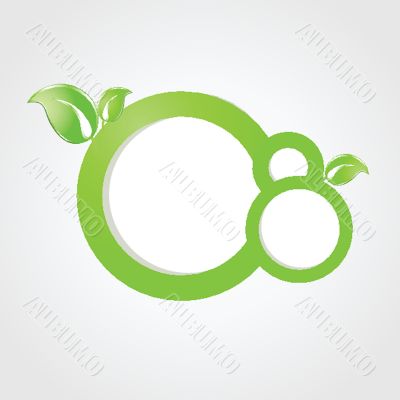 Green ecological banner with green leaves
